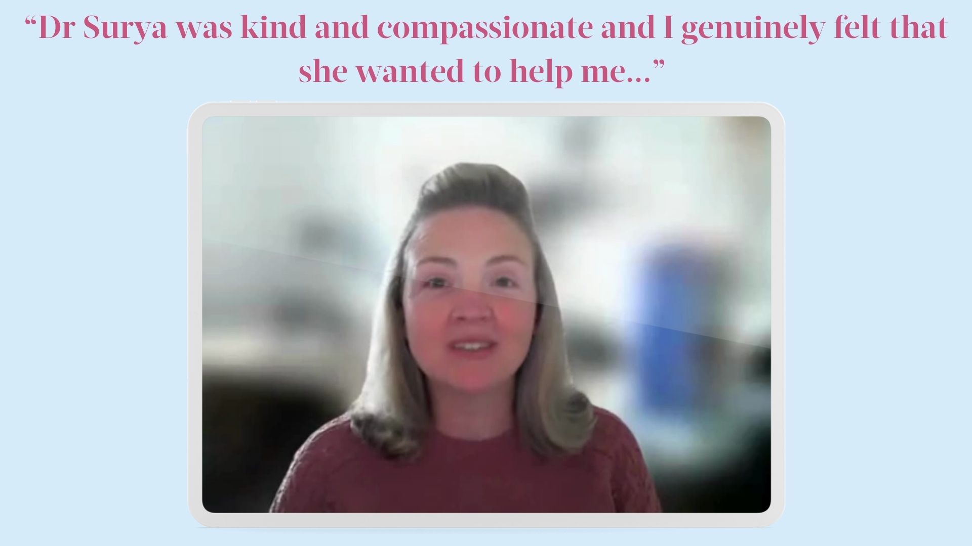 J, Facebook group and video testimonial